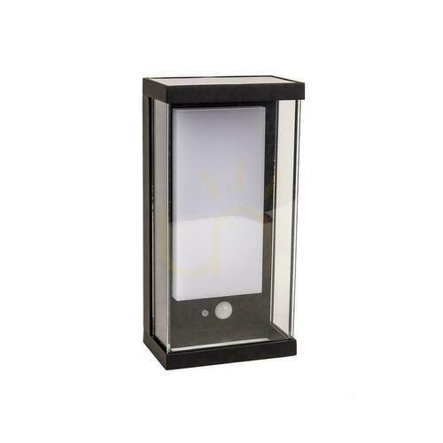 Check V-TAC 1W LED Motion Sensor IP65 Black VT-1193 3000K 95lm Solar Wall Mounted Garden Wall Lamp.