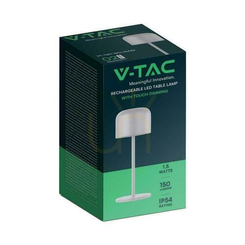 Check Rechargeable V-TAC VT-1181 LED Table Lamp, 1.5 W, White, 21 cm, 2700–5700 K