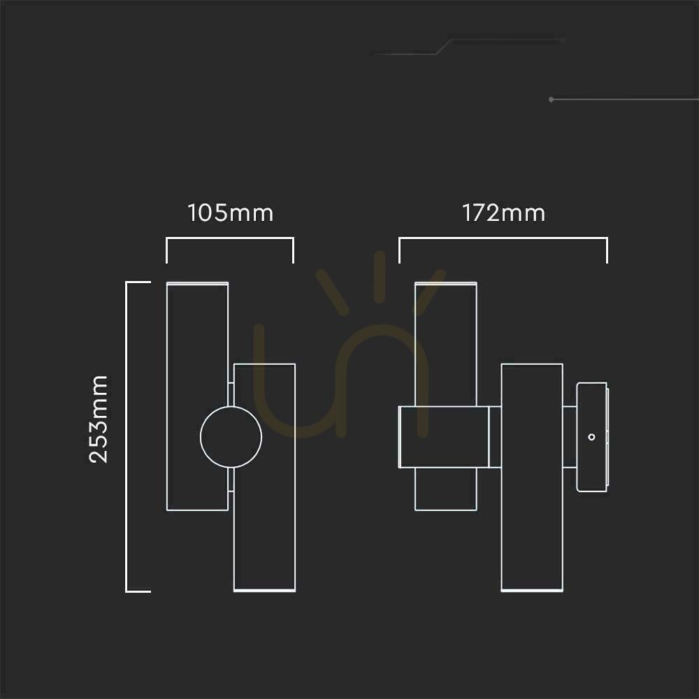 Preview Wall lamp V-TAC 6W LED IP44 Black VT-1186 3000K 620lm. Wall lamp V-TAC 6W LED IP44 Black VT-1186 3000K 620lm.