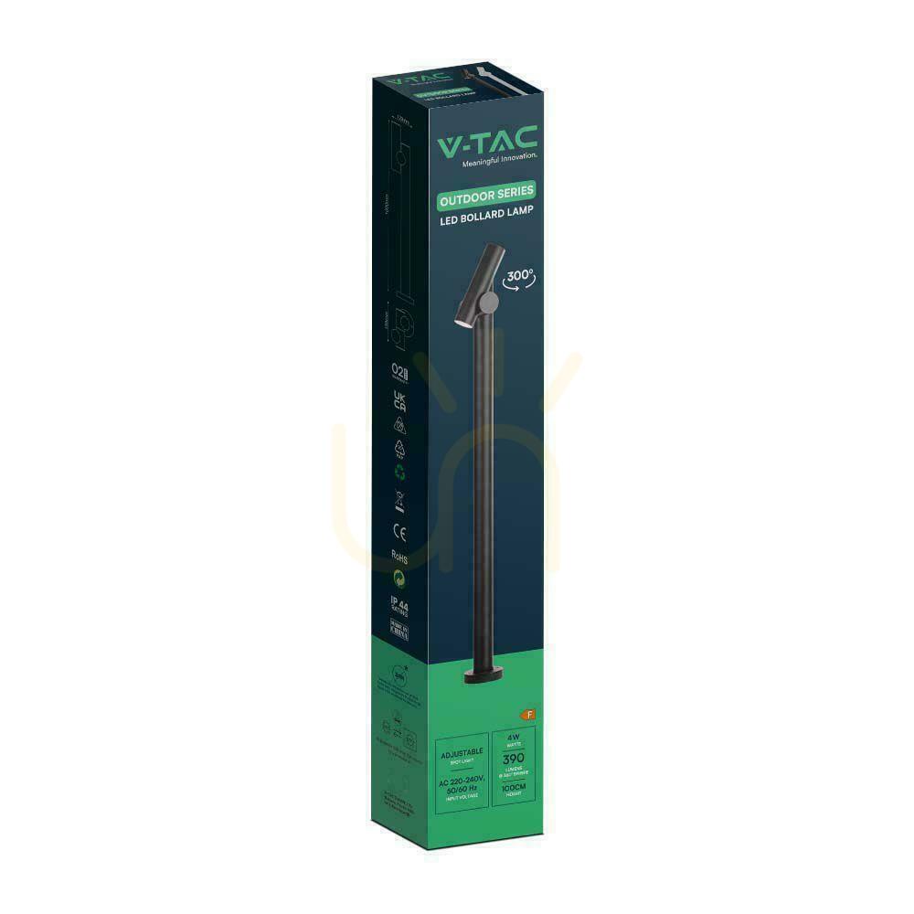 View V-TAC 4W LED Garden Pole 100CM Black IP44 VT-1187 3000K 390lm. V-TAC 4W LED Garden Pole 100CM Black IP44 VT-1187 3000K 390lm.