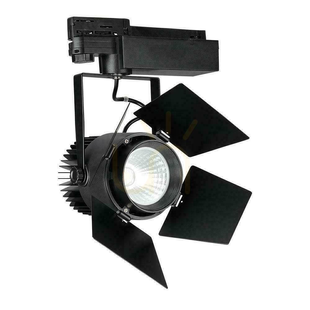 33W LED V-TAC Rail 3F SAMSUNG CHIP CRI90+ Luminaire Black VT-433-B 5000K 2800lm 5 Years Warranty