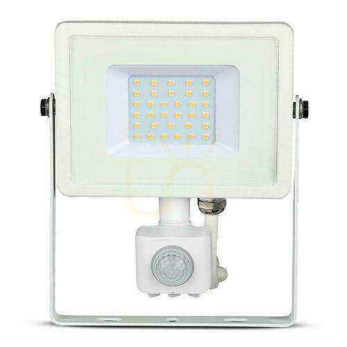 Check LED Projector V-TAC 30W SAMSUNG CHIP Motion Sensor Cut-OFF Function White VT-30-S-W 4000K 2400lm 5 Years Warranty