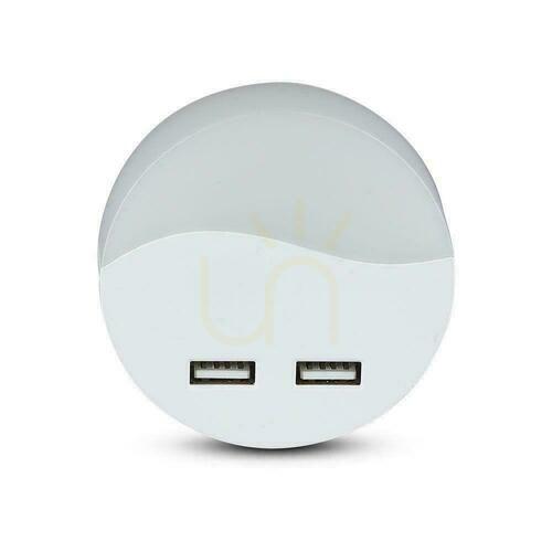 Check LED Nightlight with USB V-TAC SAMSUNG CHIP Round VT-84-RD 3000K 10lm.
