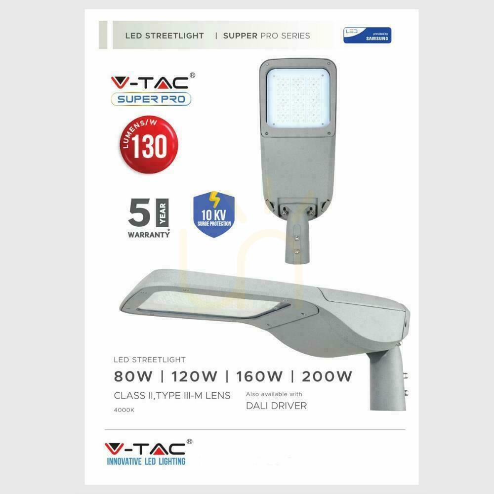 Display V-TAC SAMSUNG CHIP 160W 302Z+ Class II Type 3M 0-10V VT-160ST 4000K 20800lm LED Streetlight 5 Years Warranty V-TAC SAMSUNG CHIP 160W 302Z+ Class II Type 3M 0-10V VT-160ST 4000K 20800lm LED Streetlight 5 Years Warranty