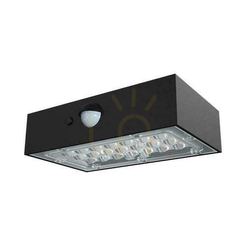 Check Solar V-TAC 3W CCT Motion Sensor Garden Wall lamp Black VT-403 3000K-4000K 350lm.