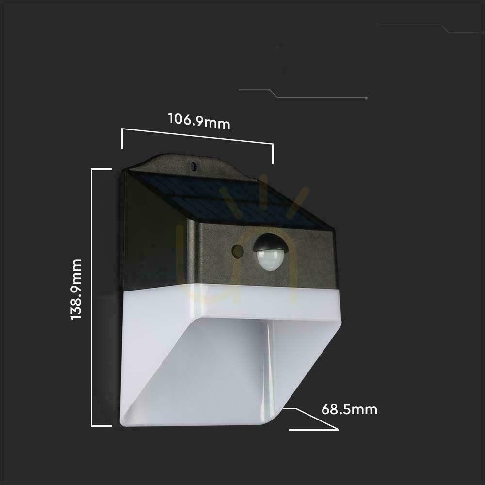 View V-TAC 2W Solar Wall Mounted Garden Wall lamp VT-422 4000K 200lm Motion Sensor V-TAC 2W Solar Wall Mounted Garden Wall lamp VT-422 4000K 200lm Motion Sensor