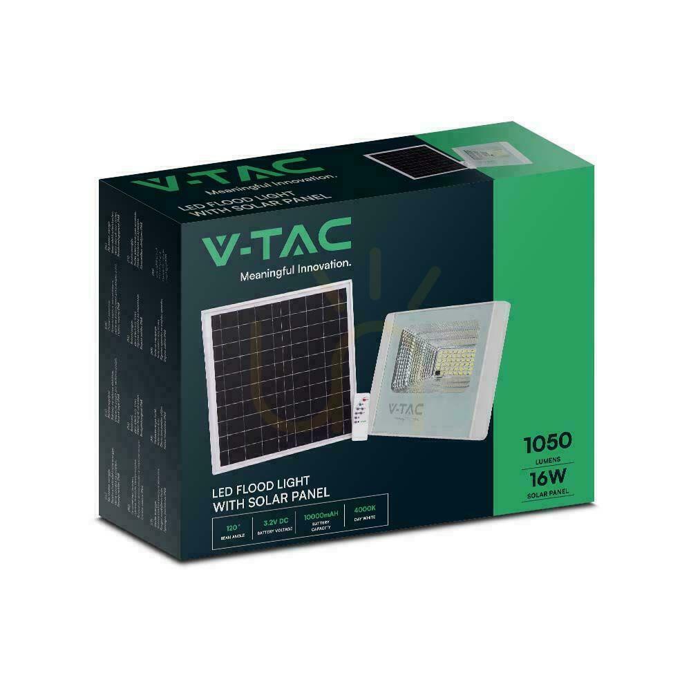 Preview V-TAC Solar LED Projector 16W White IP65, Remote Control, Timer VT-40W 6000K 1050lm V-TAC Solar LED Projector 16W White IP65, Remote Control, Timer VT-40W 6000K 1050lm