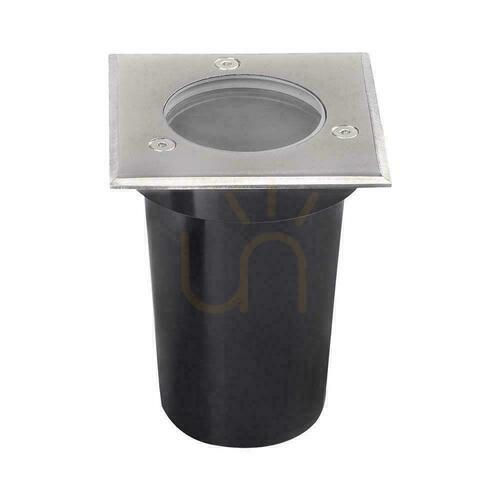 Check Garden Ground Mounted Spotted Square Brushed Steel GU10 IP67 V-TAC VT-1127.
