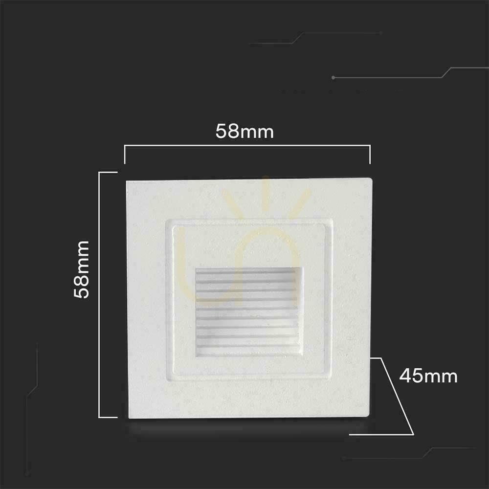 Preview V-TAC 3W LED Stair Luminaire Square White 230V VT-1128 3000K 180lm. V-TAC 3W LED Stair Luminaire Square White 230V VT-1128 3000K 180lm.