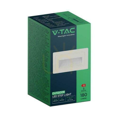 Check V-TAC 3W LED Rectangle Stair Luminaire White 230V VT-1130 3000K 180lm