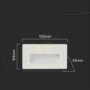V-TAC 3W LED Rectangle Stair Luminaire White 230V VT-1130 3000K 180lm 2 V-TAC 3W LED Rectangle Stair Luminaire White 230V VT-1130 3000K 180lm small 2