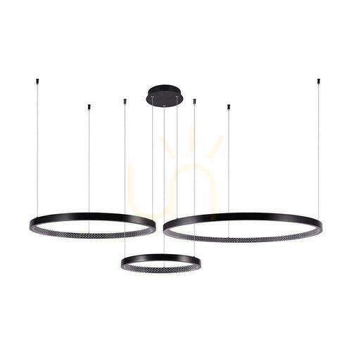 Check LED pendant lamp 57W 6840lm 4000K black 5 rings 151 cm VT-7824 V-TAC