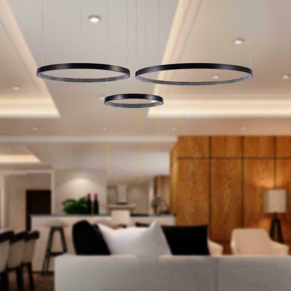 Display V-TAC 57W LED Pendant Luminaire Black VT-7824 3000K 6840lm V-TAC 57W LED Pendant Luminaire Black VT-7824 3000K 6840lm