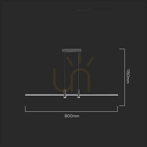 Check V-TAC 19 W LED black pendant luminaire VT-7827 3000 K 2160 lm