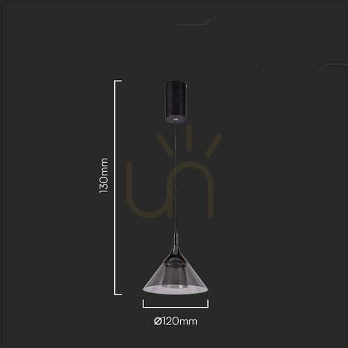 Check V-TAC 9W LED Pendant Luminaire Black VT-7831 3000K 1000lm