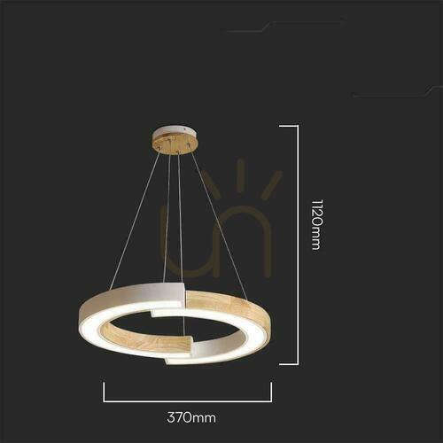 Check V-TAC pendant luminaire 12W LED Wood VT-7828 3000K 4000lm