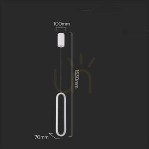 V-TAC VT-7829 White LED Pendant Light, 13 W, 4000 K, 1500 lm, 40 cm small 4