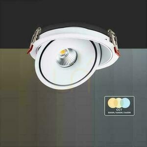 V-TAC LED Tilt Downlight 20W LED COB CRI90+ CCT White VT-2520 3000K-4000K-6400K 1408lm. small 6