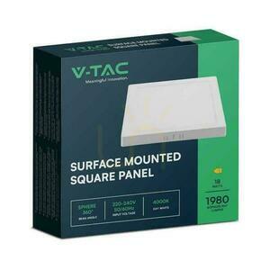 V-TAC Surface Mounted LED Panel Premium Downlight 18W Square 220x220 VT-60018 3000K 1850lm small 2
