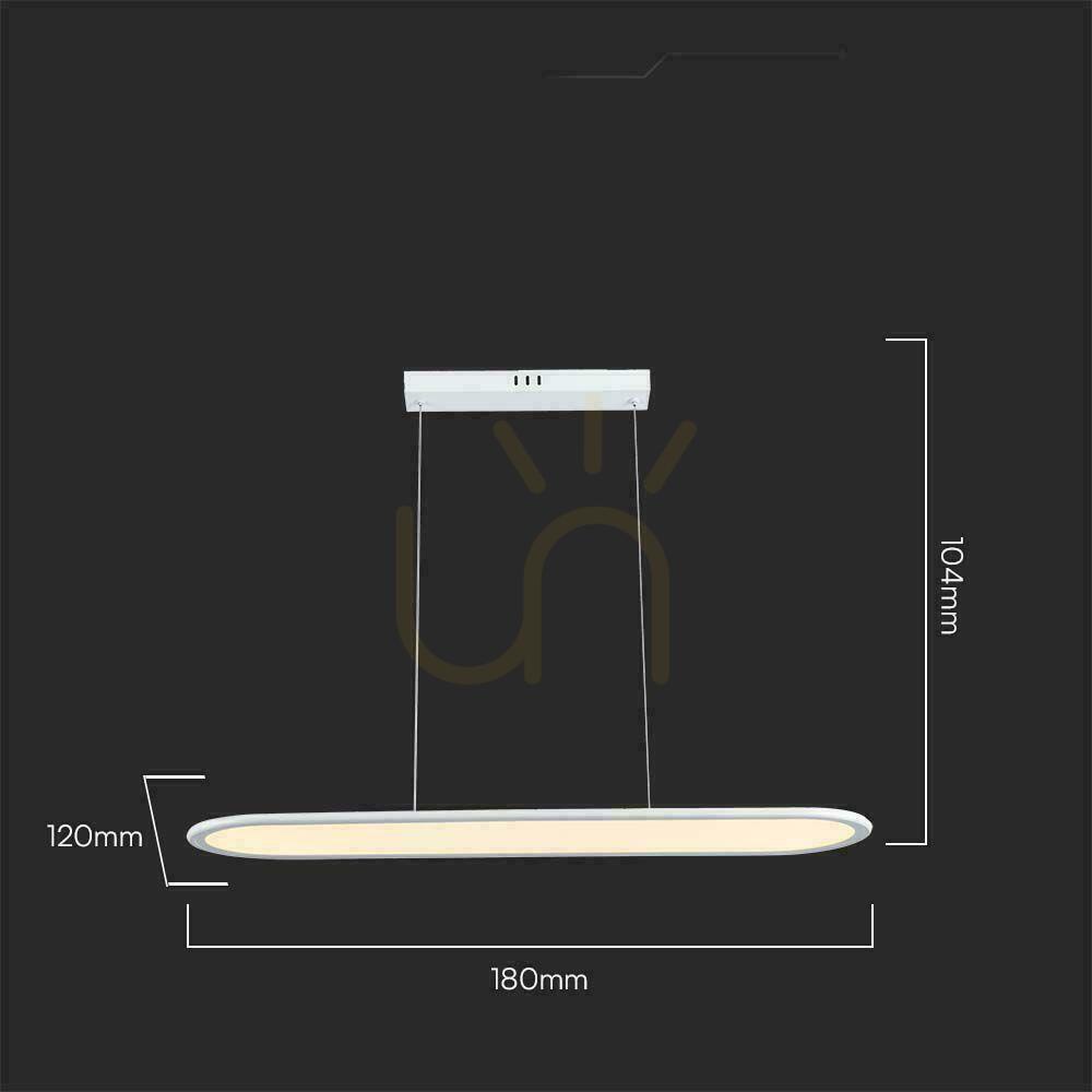 Preview V-TAC 24W LED Pendant Luminaire White VT-7821 3000K 3000lm V-TAC 24W LED Pendant Luminaire White VT-7821 3000K 3000lm