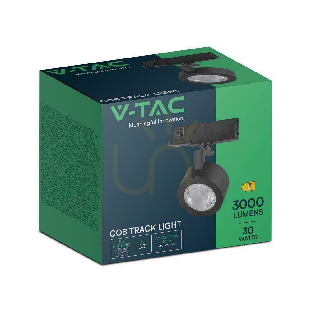 Check V-TAC 30W LED 35st CCT Black VT-4633 3000K-4000K-6400K 3000lm Bus System 3F luminaire. V-TAC 30W LED 35st CCT Black VT-4633 3000K-4000K-6400K 3000lm Bus System 3F luminaire.