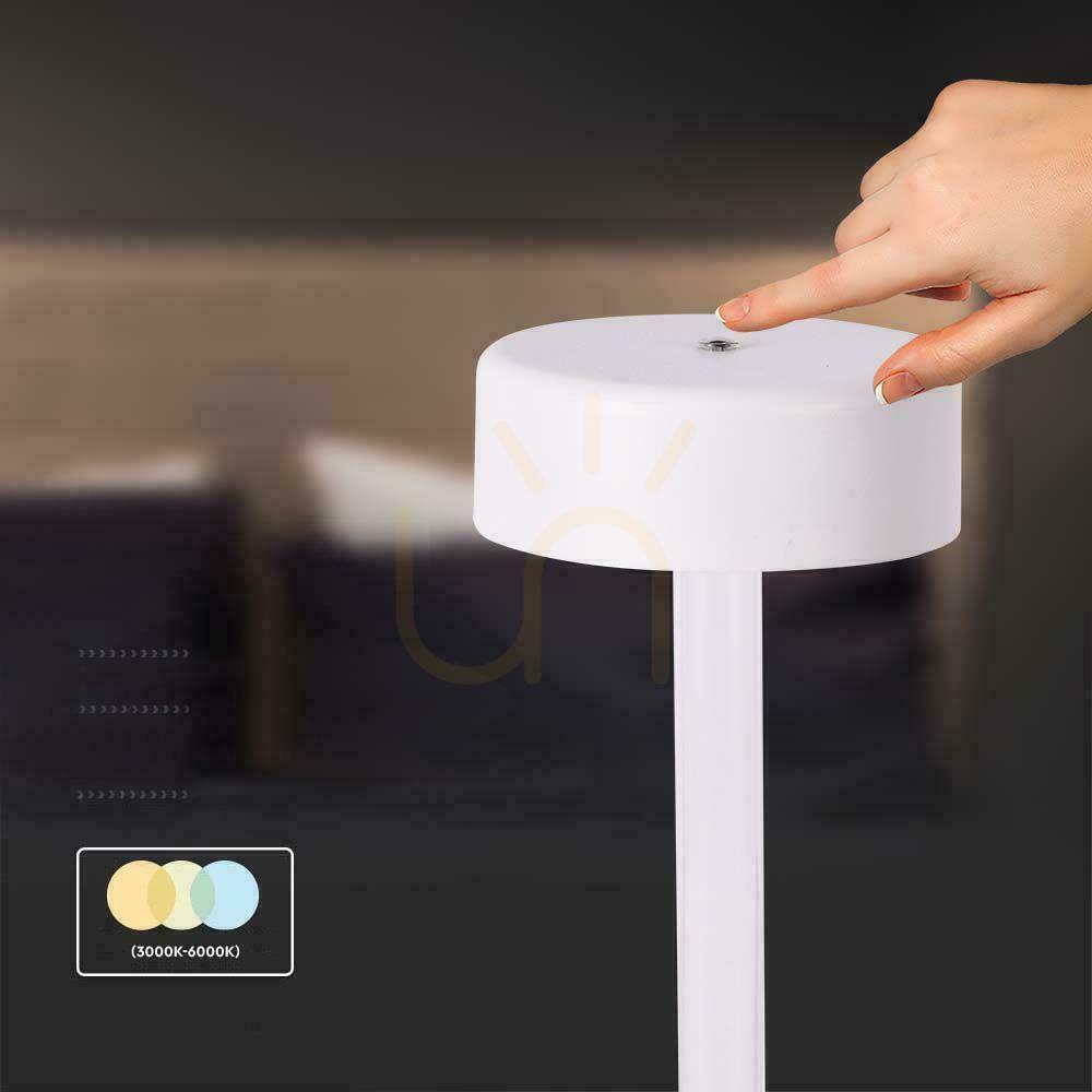 Display V-TAC 3W LED Nightstand Desk Lamp 23cm USB Charging CCT Dimmable White VT-7567 3000K-6000K 210lm V-TAC 3W LED Nightstand Desk Lamp 23cm USB Charging CCT Dimmable White VT-7567 3000K-6000K 210lm