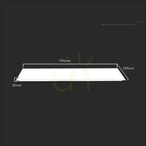 Check V-TAC LED Panel 40W 1200x300 LED Backlight 30mm 120Lm/W VT-61140 4000K 4800lm.