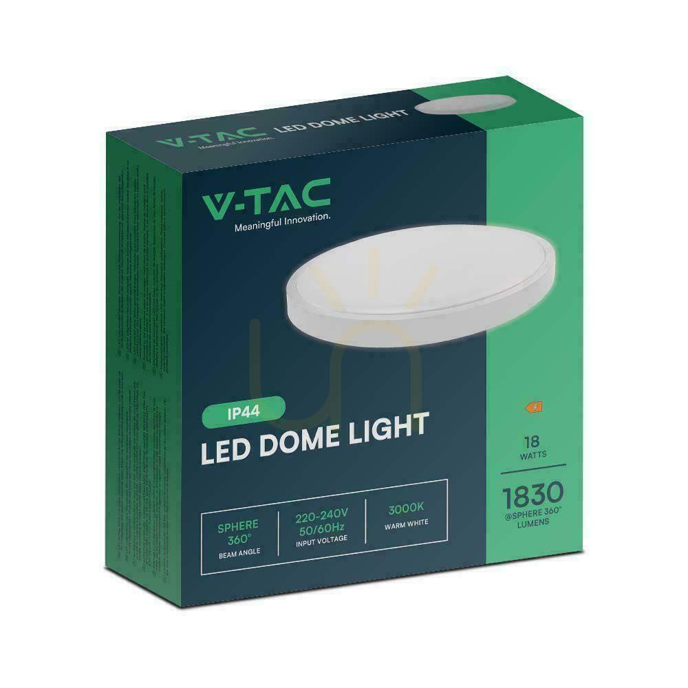 Preview Plafond V-TAC 18W LED Round 25cm Surface Mounted IP44 White VT-8618 4000K 1830lm Plafond V-TAC 18W LED Round 25cm Surface Mounted IP44 White VT-8618 4000K 1830lm