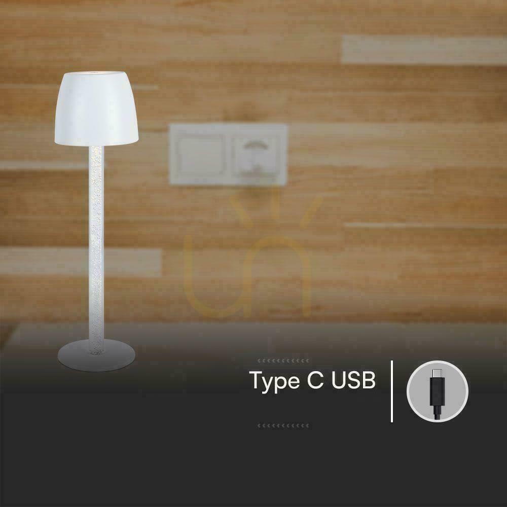 Preview V-TAC 3W LED Desk Night Light Charging Dimmable White VT-7576 3000K 310lm. V-TAC 3W LED Desk Night Light Charging Dimmable White VT-7576 3000K 310lm.