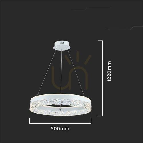 Check V-TAC 25W LED Pendant Luminaire White VT-7581 3000K 3000lm