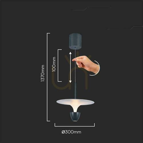 Check V-TAC 9W LED pendant luminaire White+Grey VT-7832 3000K 1000lm