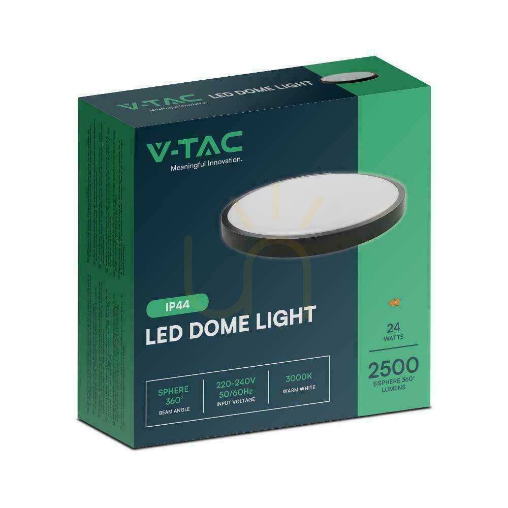 Preview Plafond V-TAC 24W LED Round 30cm Surface Mounted IP44 Black VT-8624B 3000K 2500lm Plafond V-TAC 24W LED Round 30cm Surface Mounted IP44 Black VT-8624B 3000K 2500lm