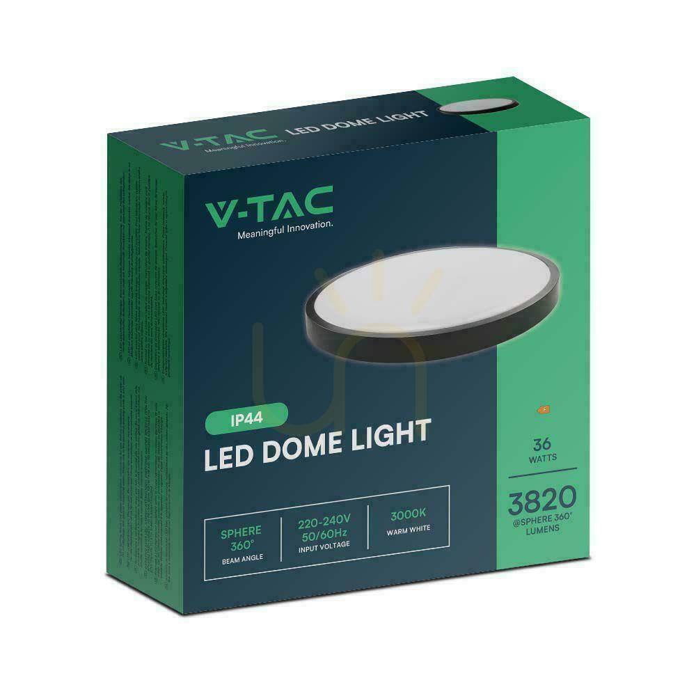 Preview Plafond V-TAC 36W LED Round 35cm Surface Mounted IP44 Black VT-8630B 6500K 3820lm Plafond V-TAC 36W LED Round 35cm Surface Mounted IP44 Black VT-8630B 6500K 3820lm