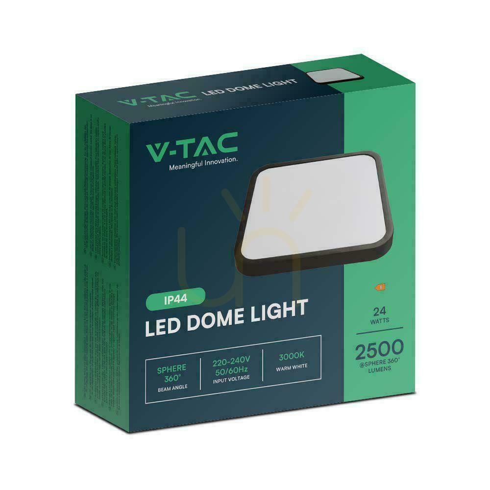 Display Plafond V-TAC 24W LED Square 30x30cm Surface Mounted IP44 Black VT-8624B 4000K 2500lm Plafond V-TAC 24W LED Square 30x30cm Surface Mounted IP44 Black VT-8624B 4000K 2500lm