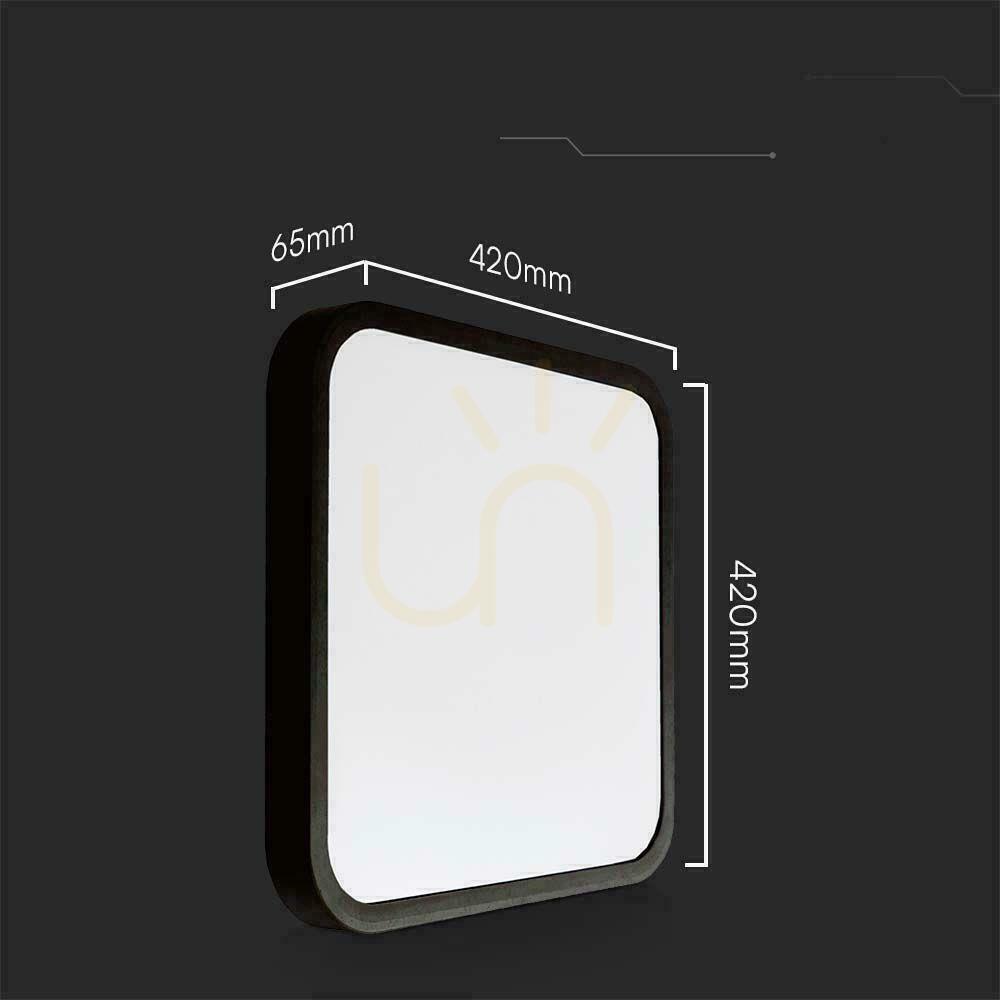 Show Plafond V-TAC 48W LED Square 42x42cm Surface Mounted IP44 Black VT-8630B 4000K 5160lm Plafond V-TAC 48W LED Square 42x42cm Surface Mounted IP44 Black VT-8630B 4000K 5160lm