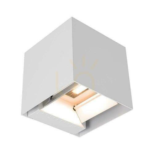Check Solar V-TAC 9W LED COB Adjustable White Cube 15x15cm IP65 VT-11109 3000K 860lm wall luminaire.