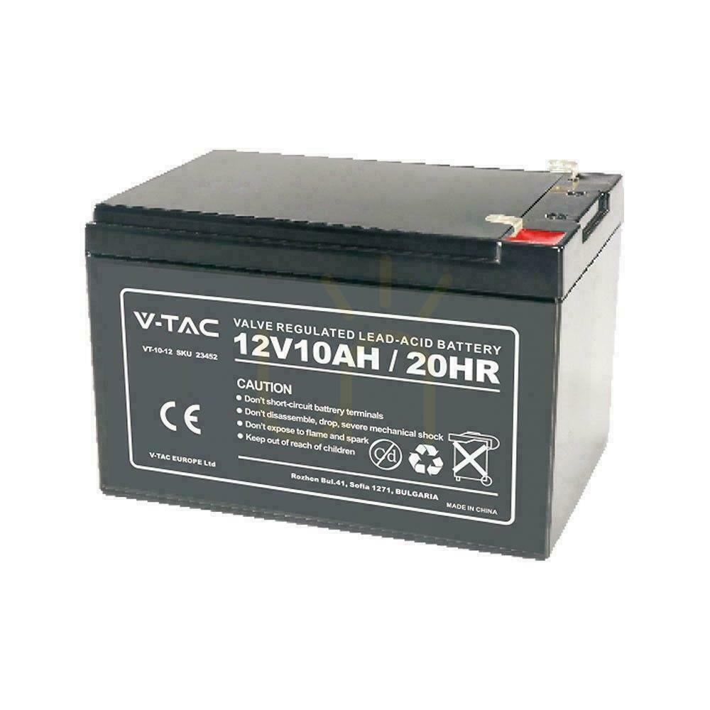 10AH V-TAC T2 Maintenance Free Gel Battery 178x35x60(67)mm VT-10-12 5 Year Warranty