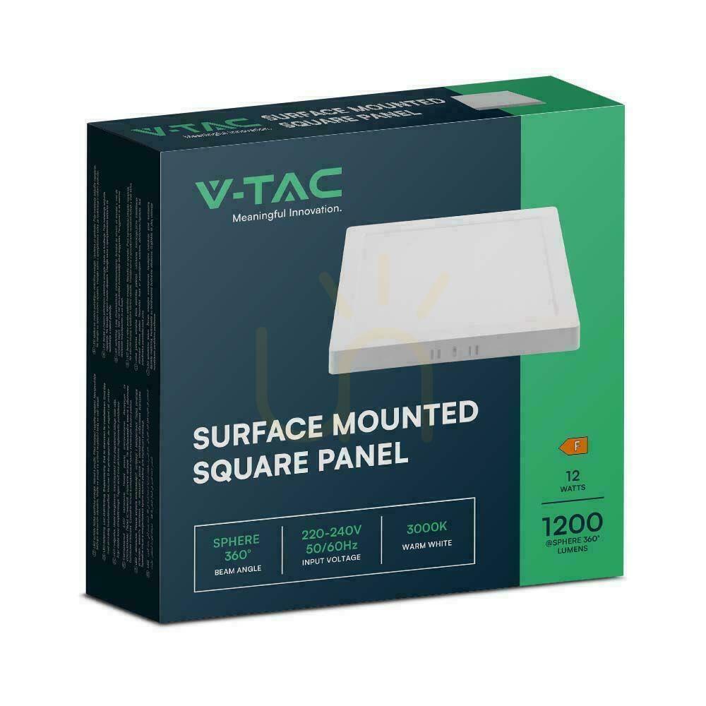 Preview V-TAC Surface Mounted LED Panel Premium Downlight 12W Square 170x170 VT-60012 4000K 1200lm. V-TAC Surface Mounted LED Panel Premium Downlight 12W Square 170x170 VT-60012 4000K 1200lm.