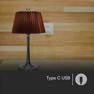 V-TAC 1.5W LED Nightstand Lamp 28cm USB Charging Dimmable Bronze VT-7968 3000K-6000K 40lm small 7