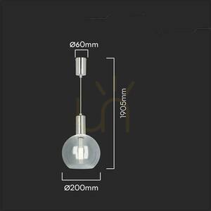 V-TAC VT-10114 LED Pendant, Chrome and Acrylic, Ø 20 cm, 5 W 450 lm 3000 K, CRI 90 small 1