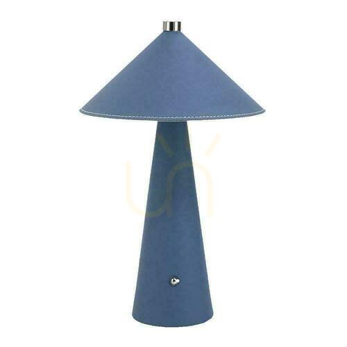 Check V-TAC 3W LED Nightstand Desk Lamp 33cm CCT USB-C Charging Dimmable Blue Leather VT-10117 3000K-6000K 240lm