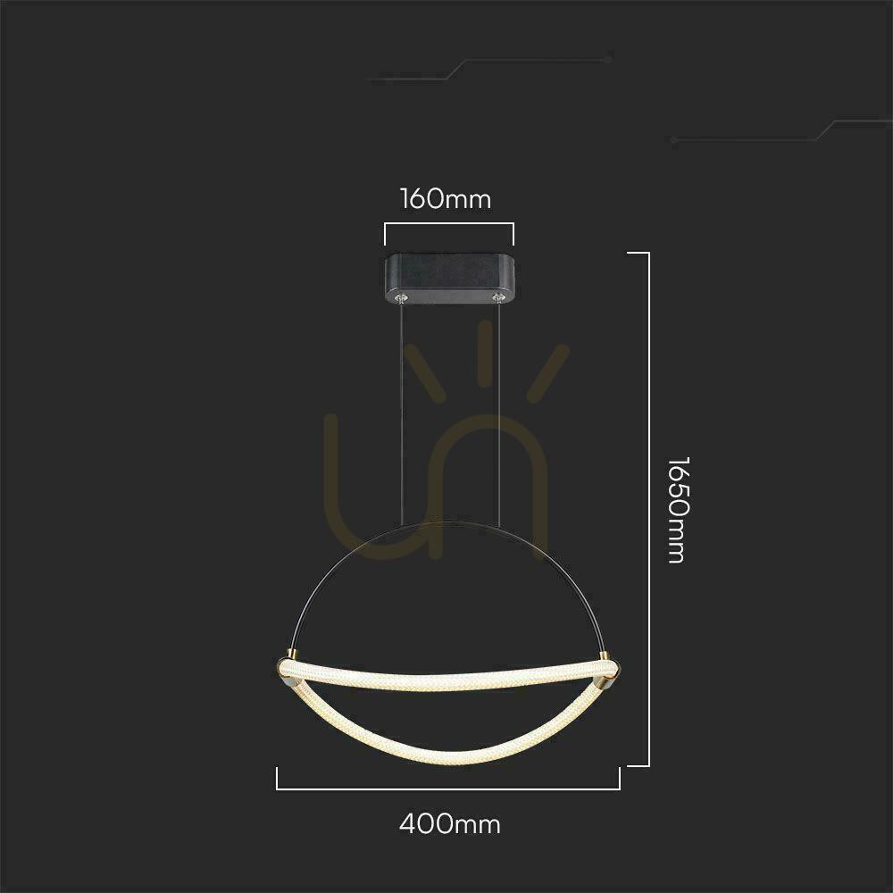 View V-TAC 12W LED pendant luminaire 40cm Black VT-10124 3000K 1440lm V-TAC 12W LED pendant luminaire 40cm Black VT-10124 3000K 1440lm