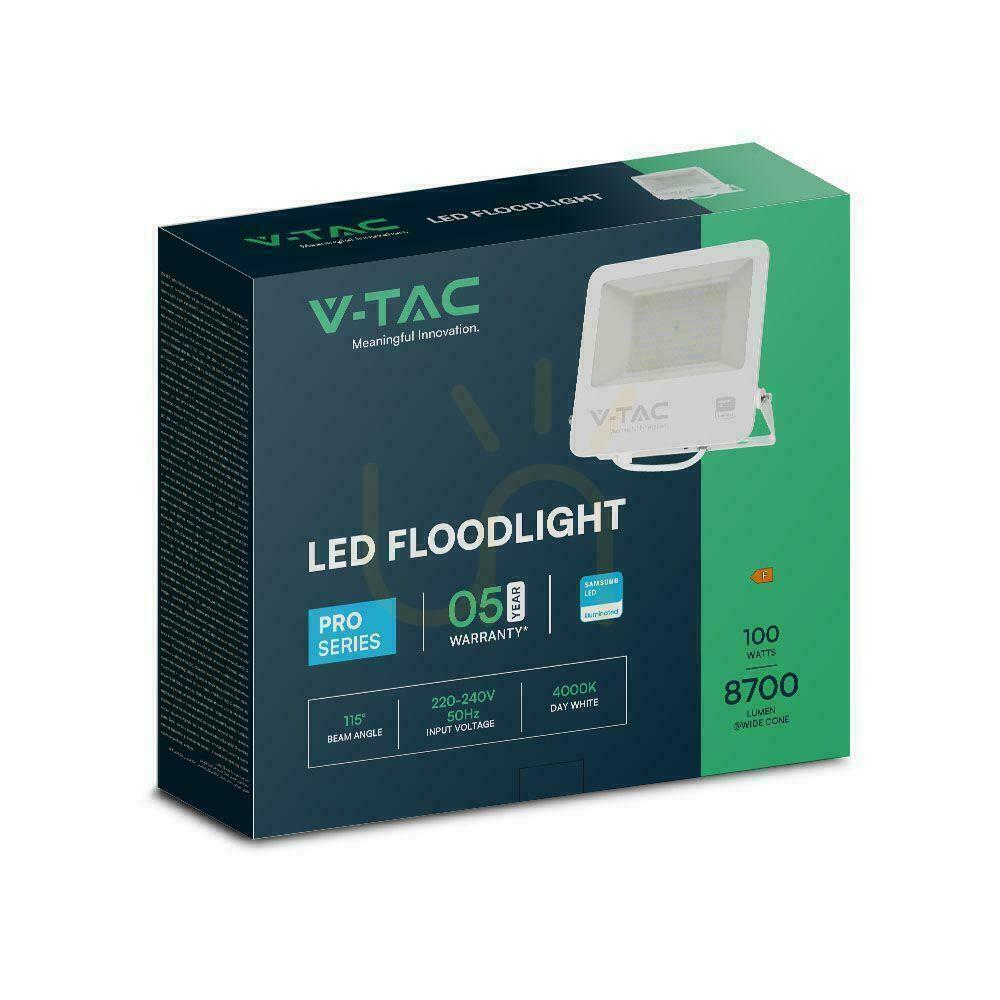 View LED Projector V-TAC 100W 100Lm/W Cable 1mb SAMSUNG CHIP White VT-44104 6500K 8700lm 5 Years Warranty LED Projector V-TAC 100W 100Lm/W Cable 1mb SAMSUNG CHIP White VT-44104 6500K 8700lm 5 Years Warranty