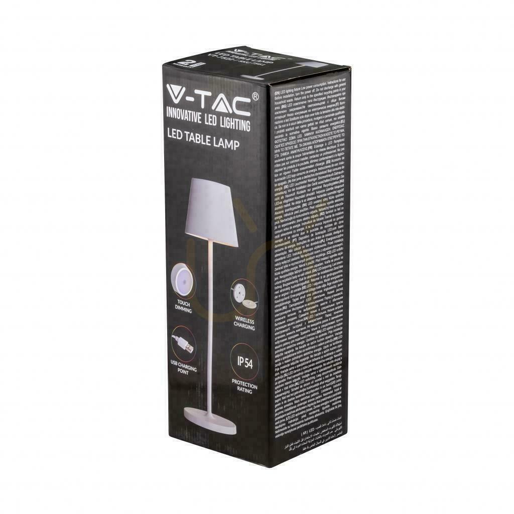 Show V-TAC 1.5W LED Desk Night Light Charging Dimmable IP54 White VT-7997 3000K 150lm V-TAC 1.5W LED Desk Night Light Charging Dimmable IP54 White VT-7997 3000K 150lm