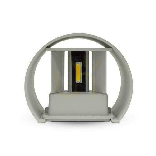 Check Wall Luminaire 6W V-TAC Top Bottom Adjustable Grey Round IP65 Bridgelux VT-756 4000K 700lm
