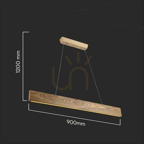 Check V-TAC LED pendant luminaire 10W WOOD 90cm VT-7975 3000K 1250lm
