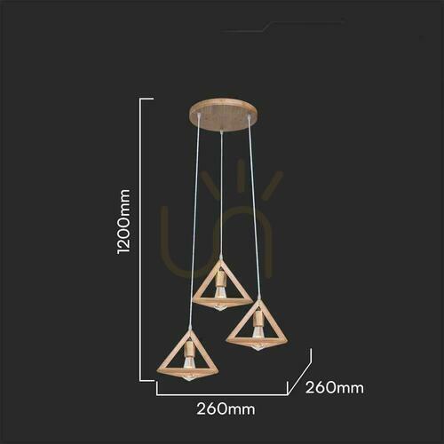 Check Pendant luminaire V-TAC 3xE24 WOOD VT-7977