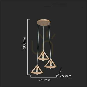 Pendant luminaire V-TAC 3xE24 WOOD VT-7977 1 Pendant luminaire V-TAC 3xE24 WOOD VT-7977 small 1