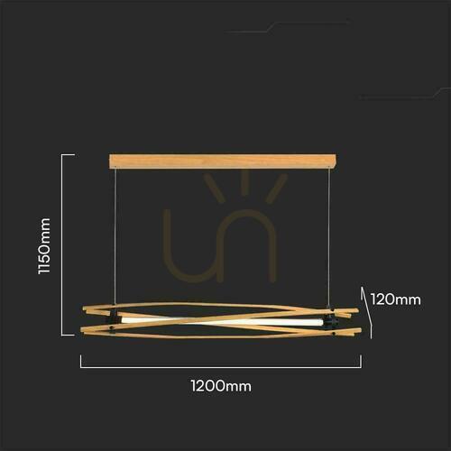 Check Pendant luminaire V-TAC LED 15W WOOD 120cm VT-7978 3000K 1600lm