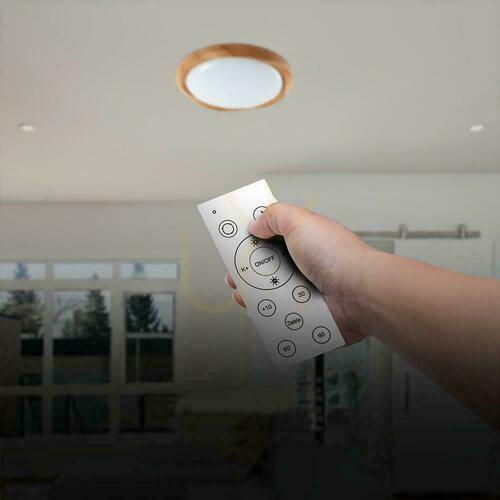 Check Plafond V-TAC 60W WOOD fi.49cm CCT Pilot TIMER VT-8559 3000K-6500K 6000lm